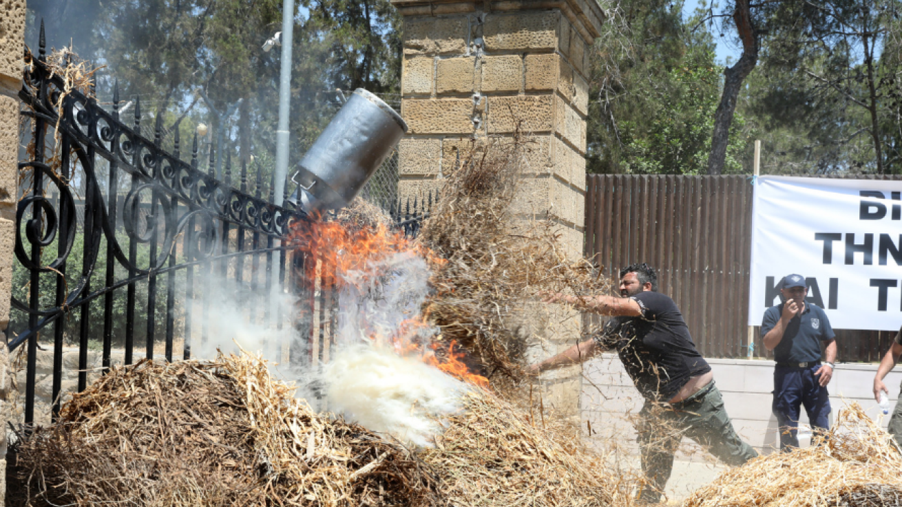 Επεισοδιακή η διαμαρτυρία των αιγοπροβατοτρόφων στο Προεδρικό